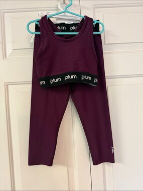 Plum Kids Active Matching Set – Plum Purple Sports Bra & Leggings